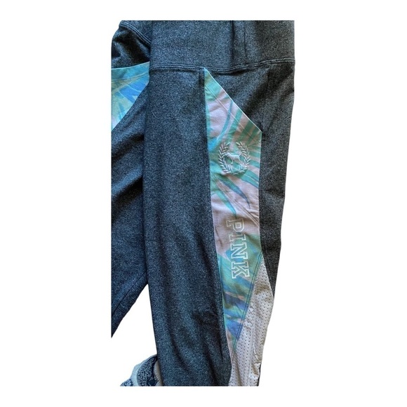 PINK-VICTORIAS SECRET YOGA-GRAY AND FLORAL LEGGINGS - Picture 4 of 9